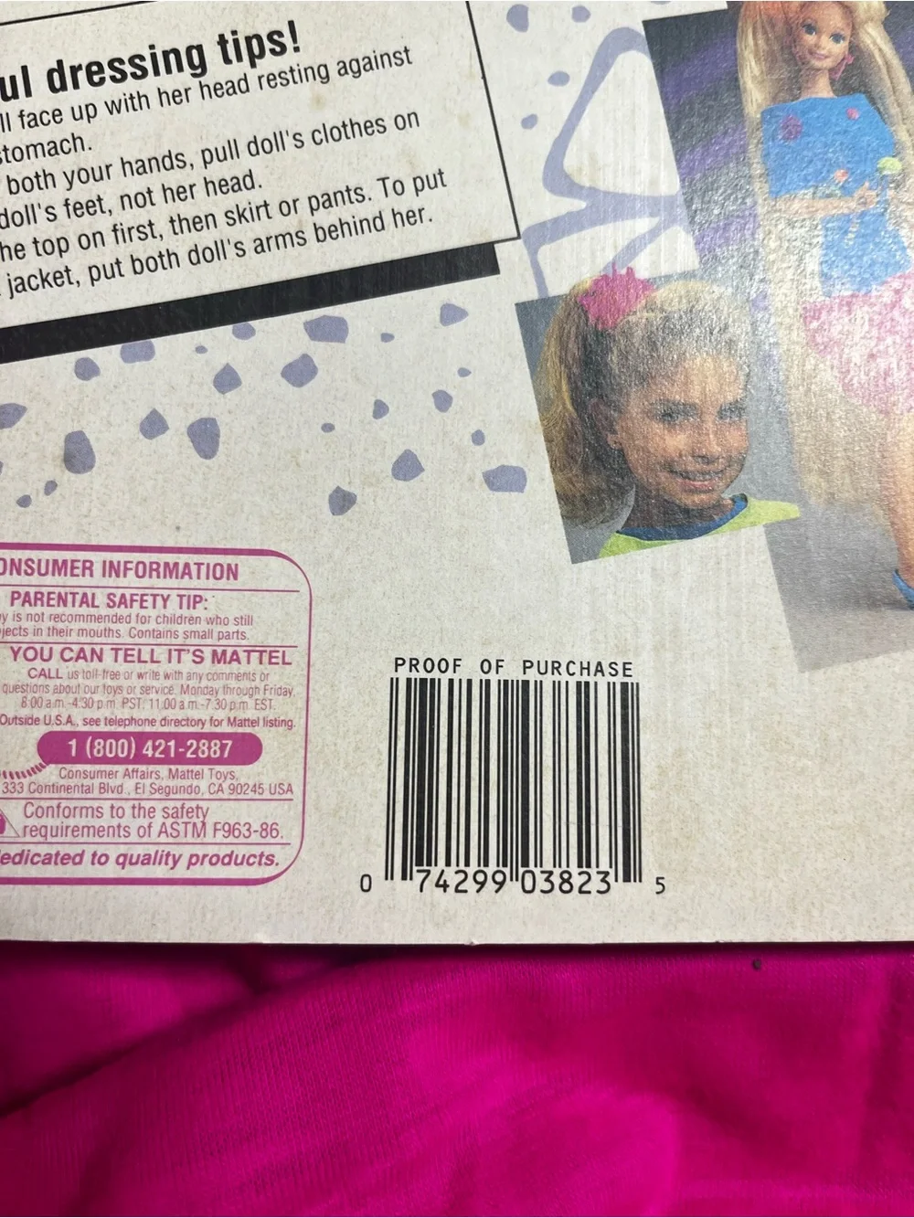 NRFB 1991 Mattel Barbie Totally Hair Fashions accessory set (Model #3823) Neon